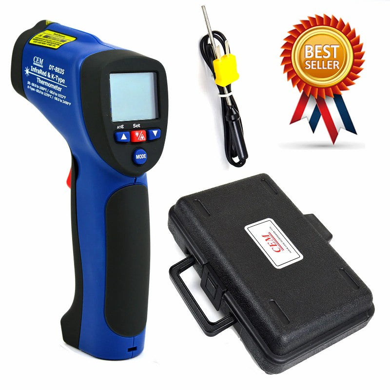 CEM DT-8830 DT-8831 DT-8832 DT-8833 DT-8835 Non Contact Electronic Infrared Thermometer Laser Gun K-Type Probe Handheld Industry CEM DT-8830 DT-8831 DT-8832 DT-8833 DT-8835 Non Contact Electronic Infrared Thermometer Laser Gun K-Type Probe Handheld Industry